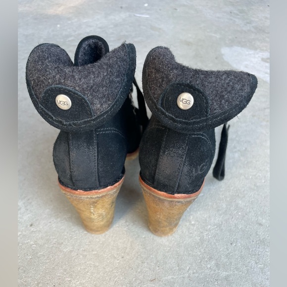 Ugg lined high heel rubber boots - Picture 3 of 6